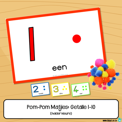 Picture of Pom-Pom Matjies - Getalle 1-10 - Helder kleure