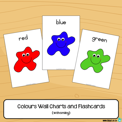 Picture of Flashcards & Wall Charts {Colours} with smiley